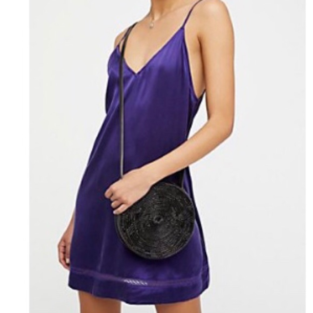 Purple silk free people slip dress